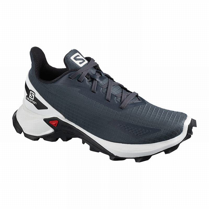SALOMON ALPHACROSS BLAST Philippines - Kids' Trail Running Shoes - Grey/White | 709534-LFS